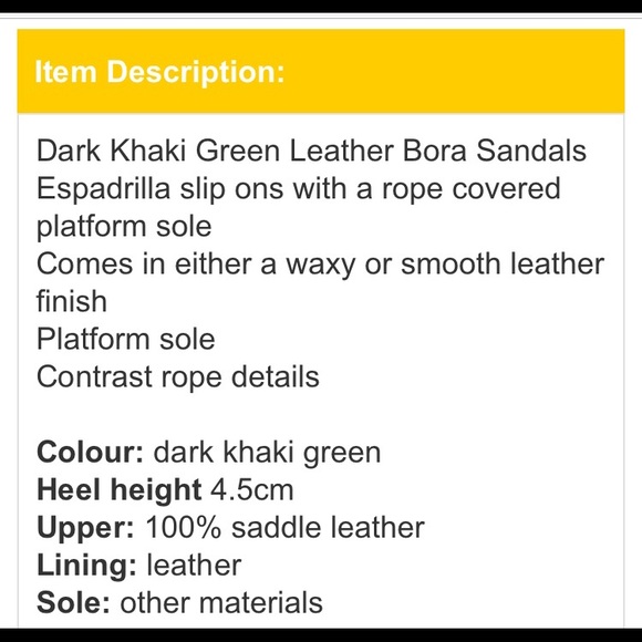 Allsaints dark khaki green leather espadrille - Picture 4 of 8